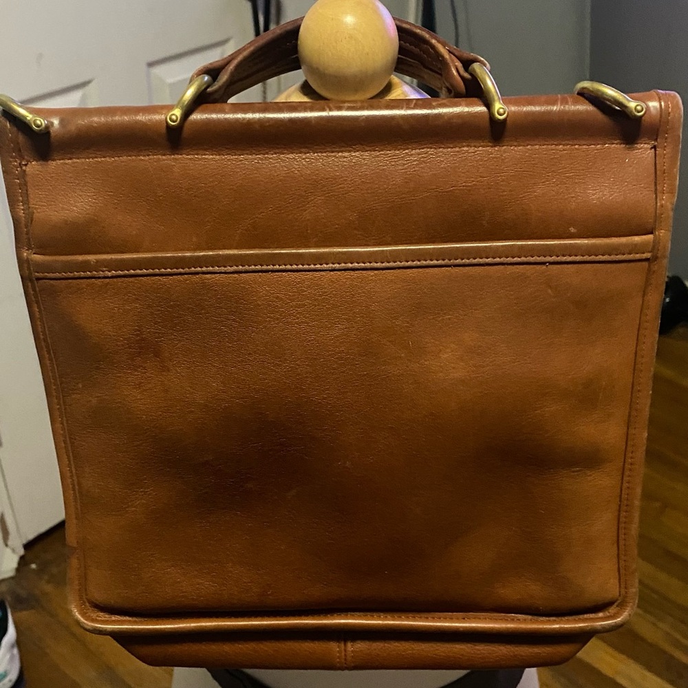 Coach Tan Leather Men's Briefcase - Picture 2 of 2